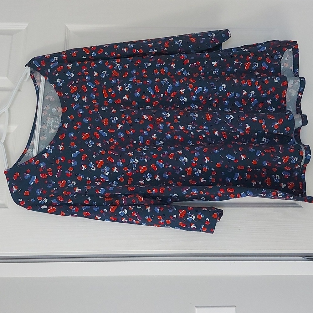 In Every Story Girlfriend tshirt,navy with floral print